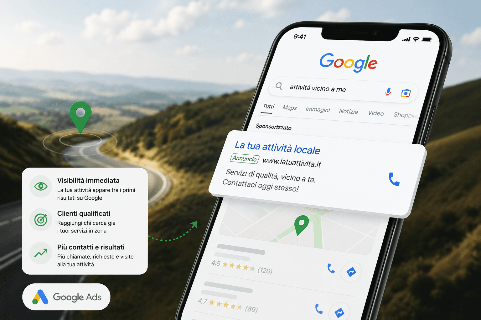 Immagine rappresentativa: Primi su Google per un'attività locale, trovata subito da chi cerca